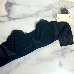 BRAND NEW Lively Lace Strapless Bra in Jet Black Size 34C